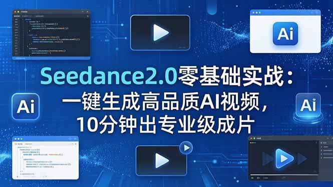 (18323期)Seedance2.0零基础实战:一键生成高品质AI视频,10分钟出专业级成片-航海圈