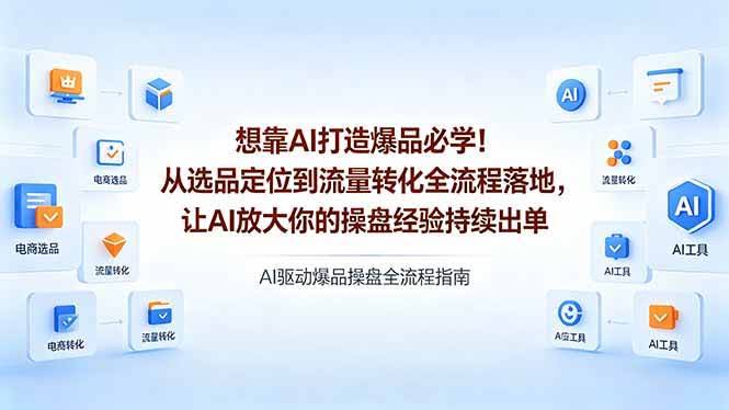 (18327期)想靠AI打造爆品必学!从选品定位到流量转化全流程落地,让AI放大你的操盘经验持续出单-航海圈