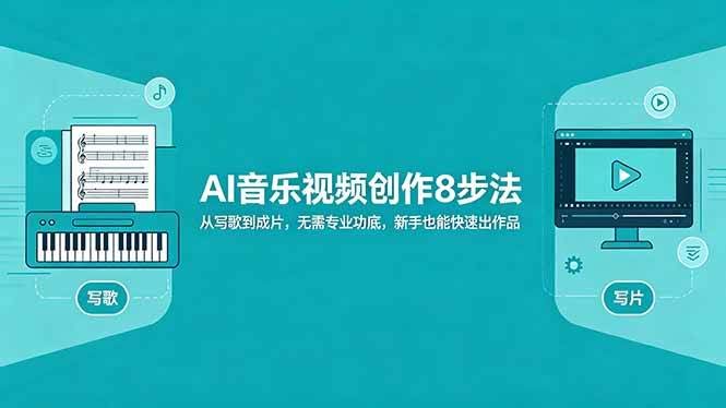 (18340期)AI音乐视频创作8步法:从写歌到成片,无需专业功底,新手也能快速出作品-航海圈