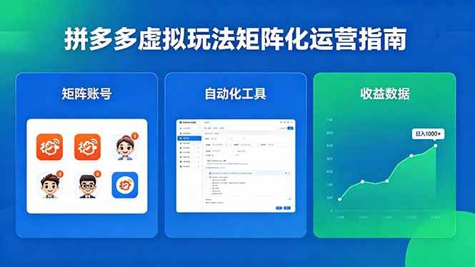 (18361期)闭眼可复制的拼多多虚拟玩法,矩阵化运营,长期稳定日入 1000+-航海圈