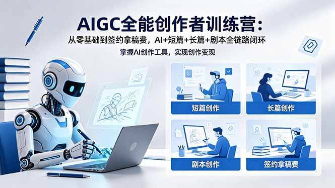 (18403期)AIGC全能创作者训练营:从零基础到签约拿稿费,AI+短篇+长篇+剧本全链路闭环-航海圈