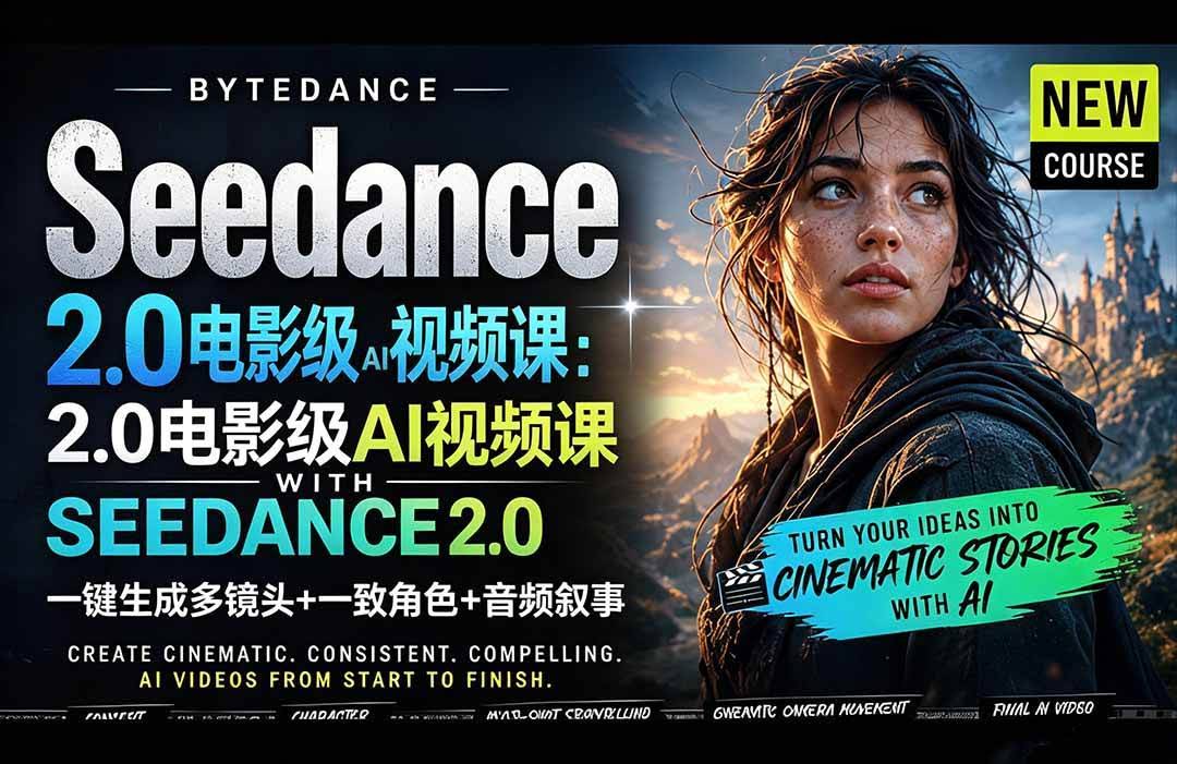 (18415期)Seedance 2.0电影级AI视频课:一键生成多镜头+一致角色+音频叙事-航海圈
