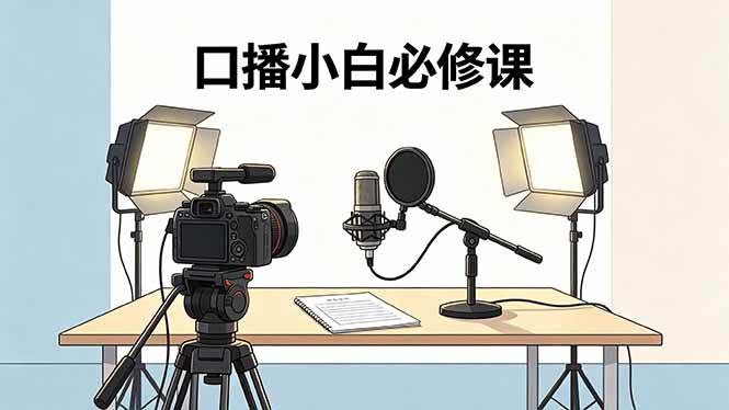 (18428期)口播小白必修课:录像收音灯光设备+脚本撰写,搭专业级录制场景-航海圈