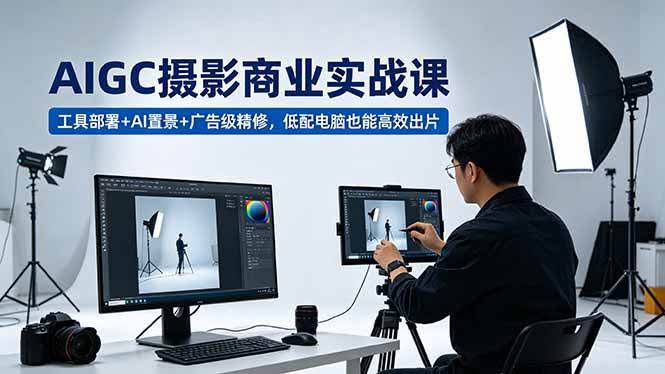 (18434期)AIGC 摄影商业实战课,工具部署+AI置景+广告级精修,低配电脑也能高效出片-航海圈