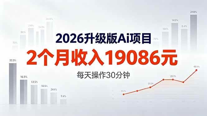 （18443期）2026升级版Ai任务，2个月收入19086元，熟练后每天操作30分钟！-航海圈