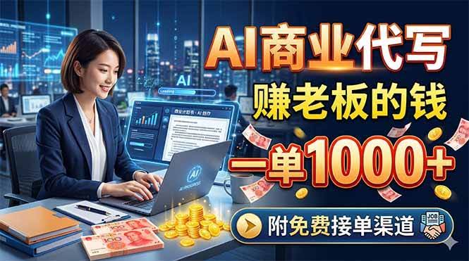 (18444期)AI商业代写,赚老板的钱,一单1000+,附免费接单渠道-航海圈