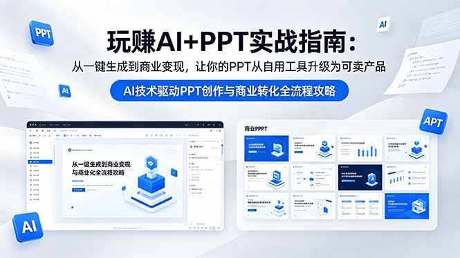 (18448期)玩赚AI+PPT实战指南-更新5月13:从一键生成到商业变现,让你的PPT从自用工具升级为可卖产品-航海圈