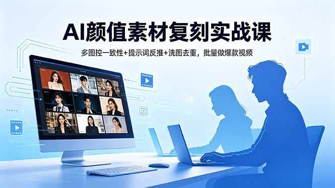 (18450期)AI颜值素材复刻实战课,多图控一致性+提示词反推+洗图去重,批量做爆款视频-航海圈