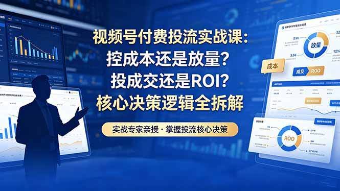(18462期)视频号付费投流实战课-5月:控成本还是放量?投成交还是ROI?核心决策逻辑全拆解-航海圈