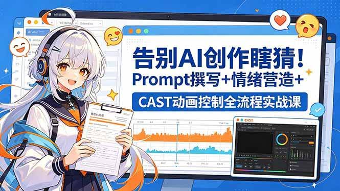 （18473期）告别AI创作瞎猜！Prompt撰写+情绪营造+CAST动画控制全流程实战课-航海圈