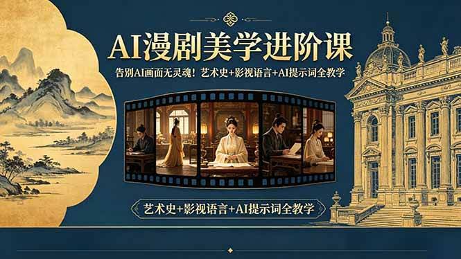 (18480期)告别AI画面无灵魂!AI漫剧美学进阶课,艺术史+影视语言+AI提示词全教学-航海圈