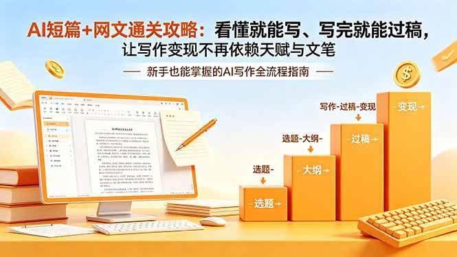 (18486期)AI短篇+网文通关攻略-更新4月:看懂就能写、写完就能过稿,让写作变现不再依赖天赋与文笔-航海圈