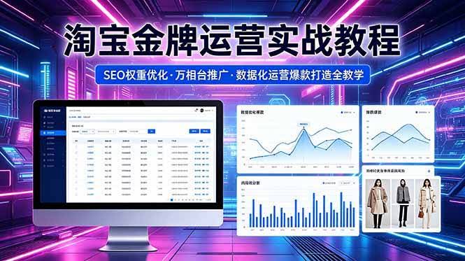 (18507期)2026 淘宝金牌运营实战教程,SEO权重优化万相台推广,数据化运营爆款打造全教学-航海圈