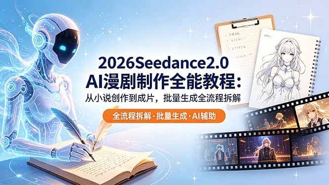(18537期)2026Seedance2.0 AI制作全能教程:从小说创作到成片,批量生成全流程拆解-航海圈
