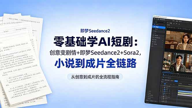 (18537期)零基础学AI短剧:创意变剧情+即梦Seedance2+Sora2,小说到成片全链路-航海圈