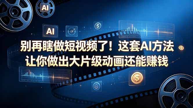 （18549期）别再瞎做短视频了！这套 AI 方法让你做出大片级动画还能赚钱【原创双语字幕】-航海圈