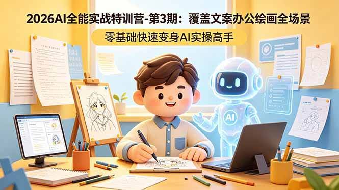 (18572期)2026AI全能实战特训营-第3期:覆盖文案办公绘画全场景 零基础快速变身AI实操高手-航海圈