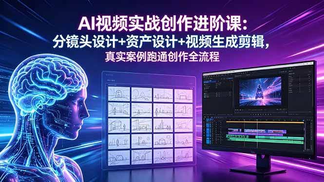 (18596期)AI视频实战创作进阶课:分镜头设计+资产设计+视频生成剪辑,真实案例跑通创作全流程-航海圈