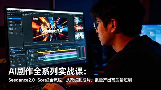(18647期)AI剧作全系列实战课:Seedance2.0+Sora2全流程,从改编到成片,批量产出高质量短剧-航海圈