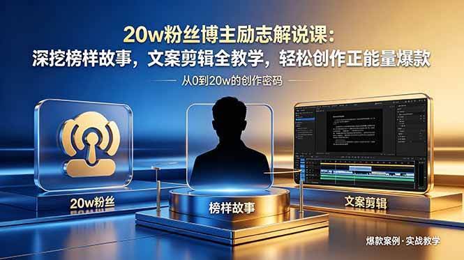 (18648期)20w粉丝博主励志解说课:深挖榜样故事,文案剪辑全教学,轻松创作正能量爆款-航海圈