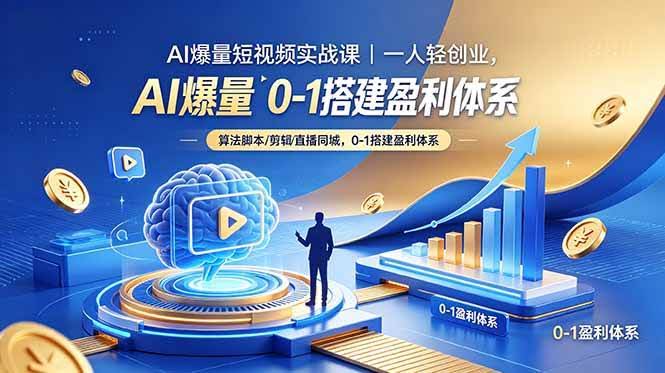 (18652期)AI爆量短视频实战课|一人轻创业,算法脚本剪辑直播同城,0-1搭建盈利体系-航海圈