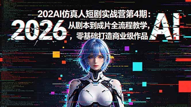 (18656期)2026AI仿真人短剧实战营第4期:从剧本到成片全流程教学,零基础打造商业级作品-航海圈