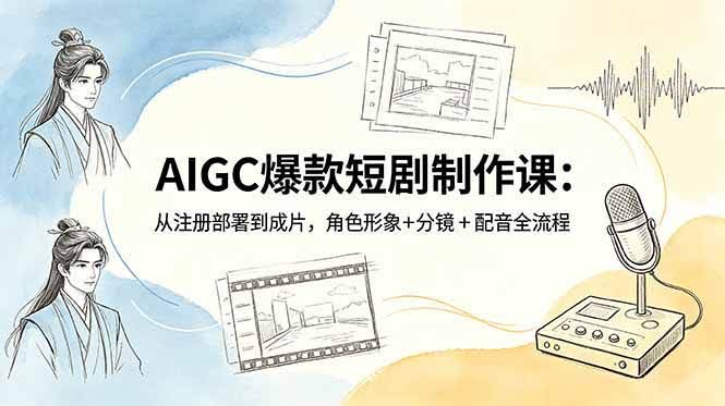 (18676期)AIGC爆款短剧制作课:从注册部署到成片,角色形象+分镜+配音全流程-航海圈