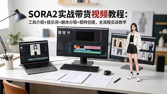 (18718期)SORA2实战带货视频教程:工具介绍+提示词+剧本分镜+模特创建,全流程实战教学-航海圈