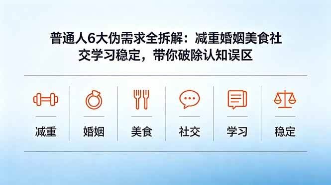 （18724期）付费文章：普通人6大伪需求全拆解：减重婚姻美食社交学习稳定，带你破除认知误区-航海圈