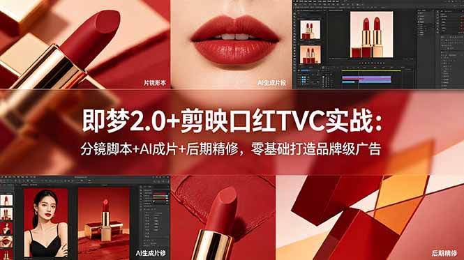 (18729期)即梦2.0+剪映口红TVC实战:分镜脚本+AI成片+后期精修,零基础打造品牌级广告-航海圈