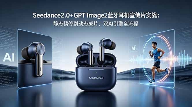 (18730期)Seedance2.0+GPT Image2蓝牙耳机宣传片实战:静态精修到动态成片,双AI引擎全流程-航海圈