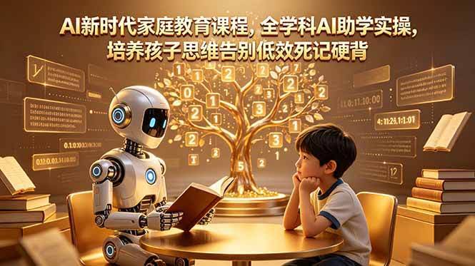 (18745期)AI新时代家庭教育课程,全学科AI助学实操,培养孩子思维告别低效死记硬背-航海圈