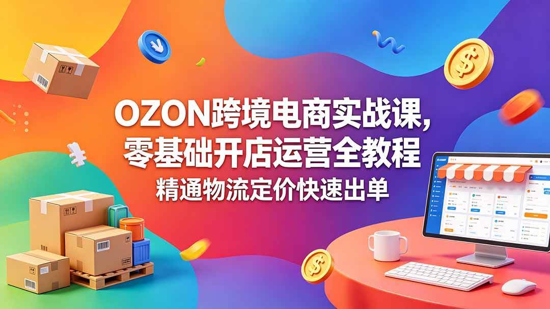 (18746期)OZON 跨境电商实战课,零基础开店运营全教程,精通物流定价快速出单-航海圈
