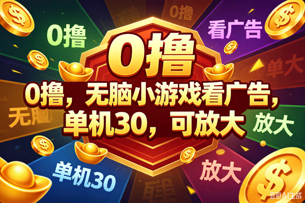 (18758期)0撸,腾讯出品,无脑小游戏看广告,单机30,可放大-航海圈