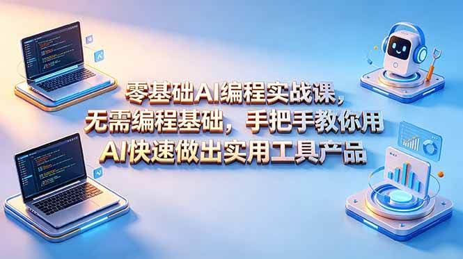 (18785期)零基础AI编程实战课-更新,无需编程基础,手把手教你用AI快速做出实用工具产品-航海圈