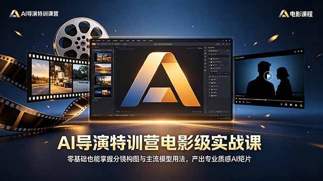 (18804期)AI导演特训营电影级实战课,零基础也能掌握分镜构图与主流模型用法,产出专业质感AI短片-航海圈