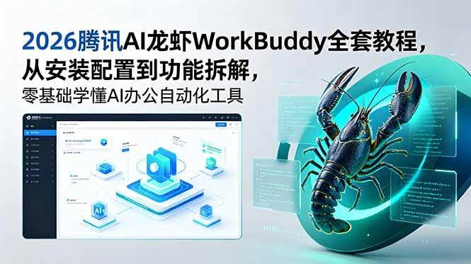 (18813期)2026腾讯AI龙虾WorkBuddy全套教程,从安装配置到功能拆解,零基础学懂AI办公自动化工具-航海圈