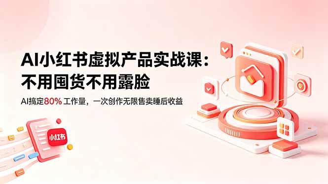 (18818期)AI小红书虚拟产品实战课-更新:不用囤货不用露脸,AI搞定80%工作量,一次创作无限售卖睡后收益-航海圈