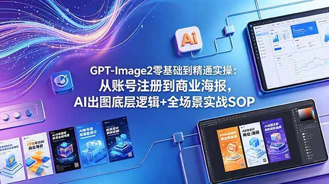 (18835期)GPT-Image2零基础到精通实操:从账号注册到商业海报,AI出图底层逻辑+全场景实战SOP-航海圈