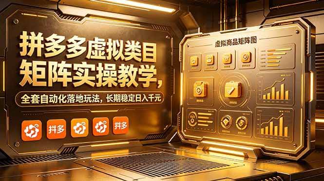 (18847期)拼多多虚拟类目矩阵实操教学,全套自动化落地玩法,长期稳定日入千元-航海圈