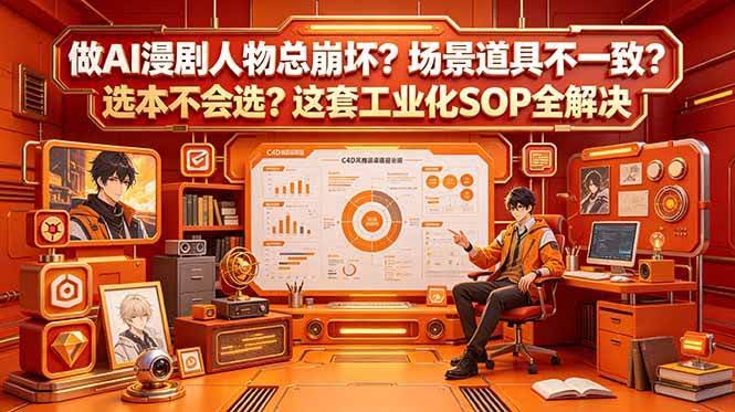 (18850期)做AI漫剧人物总崩坏?场景道具不一致?选本不会选?这套工业化SOP全解决 (更新)-航海圈