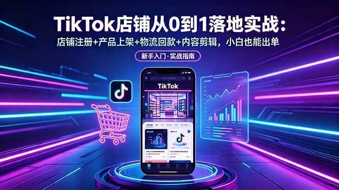 (18862期)TikTok店铺从0到1落地实战:店铺注册+产品上架+物流回款+内容剪辑,小白也能出单-航海圈