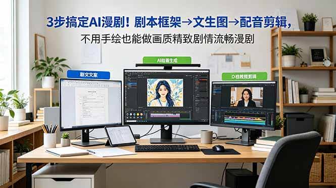 (18866期)3步搞定AI漫剧!剧本框架→文生图→配音剪辑,不用手绘也能做画质精致剧情流畅漫剧-航海圈