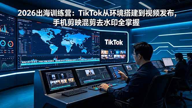 (18875期)2026出海训练营:TikTok从环境搭建到视频发布,手机剪映混剪去水印全掌握-航海圈