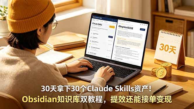 (18886期)30天拿下30个Claude Skills资产!Obsidian知识库双教程,提效还能接单变现-航海圈