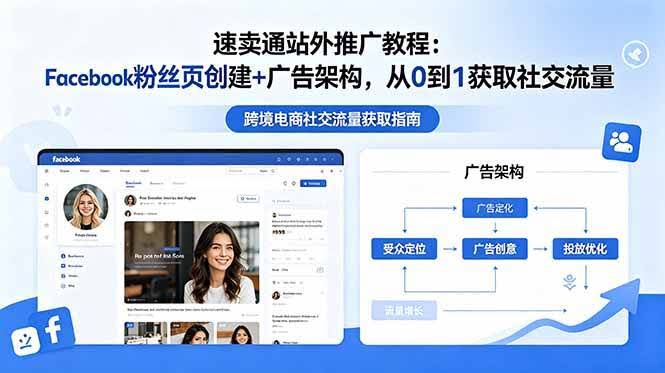(18888期)速卖通站外推广教程:Facebook粉丝页创建+广告架构,从0到1获取社交流量-航海圈