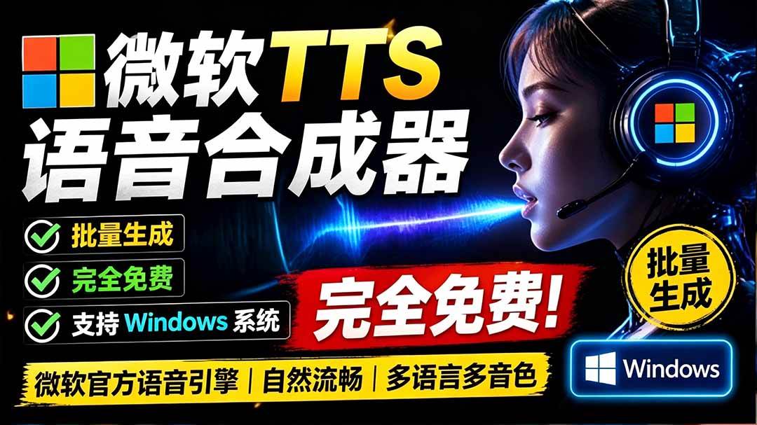 (19494期)微软 TTS 免费语音配音生成器,完全免费,支持多语音、多音色选择,Windows系统专用 TTS语音合成器-航海圈