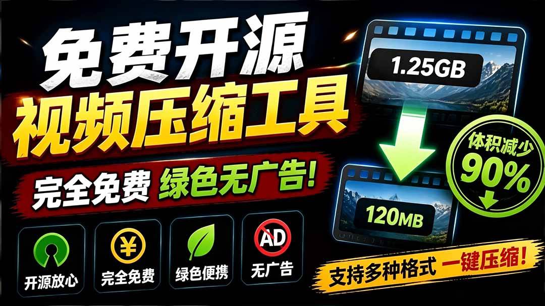 (19495期)Github开源视频压缩瘦身工具,轻松压缩90%,并保持画质清晰,完全免费绿色无广告!VideoSlim-航海圈