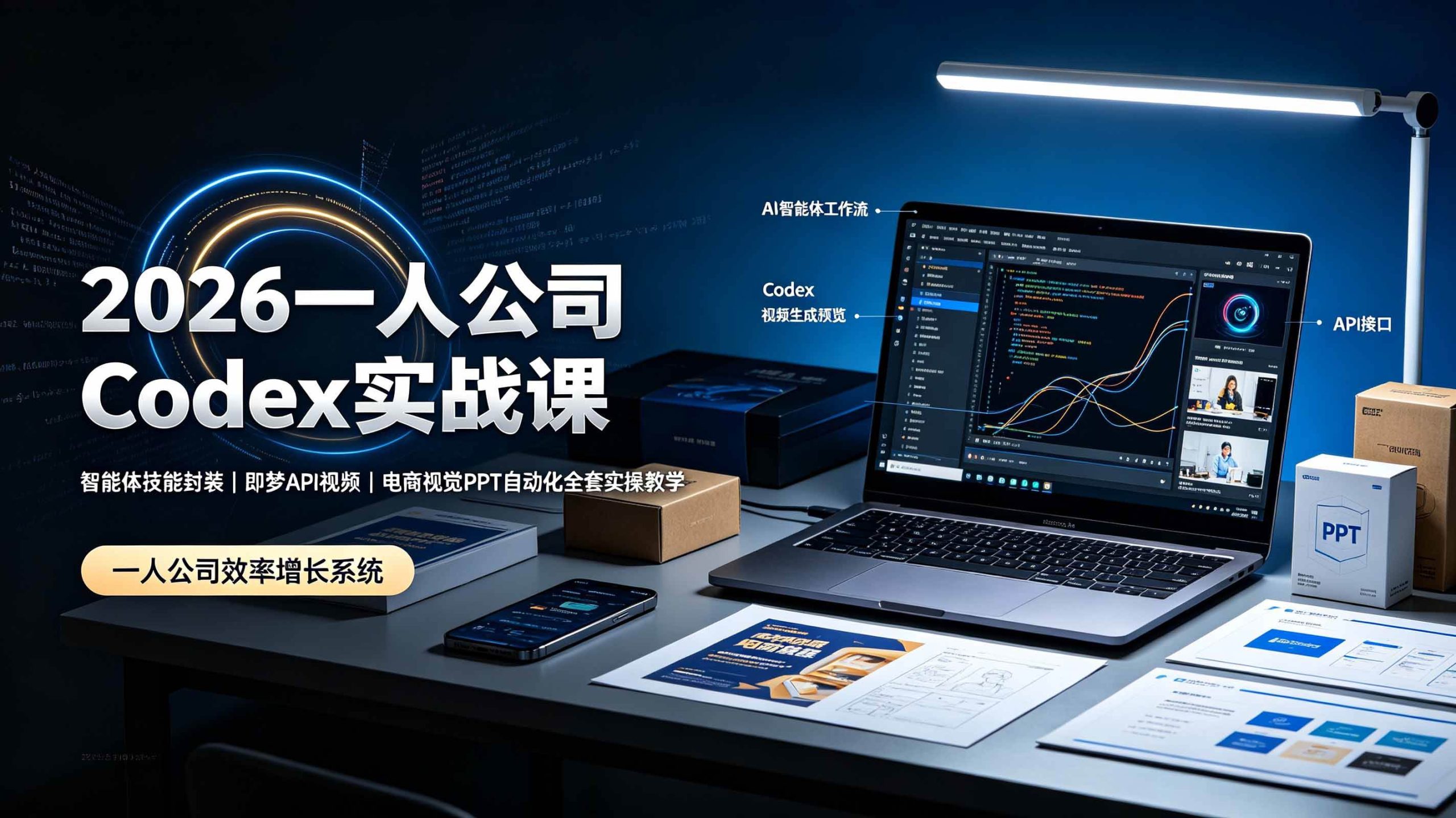 (19503期)2026一人公司Codex实战课◆智能体技能封装|即梦API视频|电商视觉PPT自动化全套实操教学-航海圈