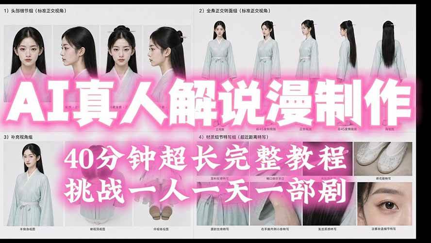 (19508期)2026AI真人解说漫剧制作40分钟超长完整教程:自动批量化制作,挑战一人一天一部剧!-航海圈